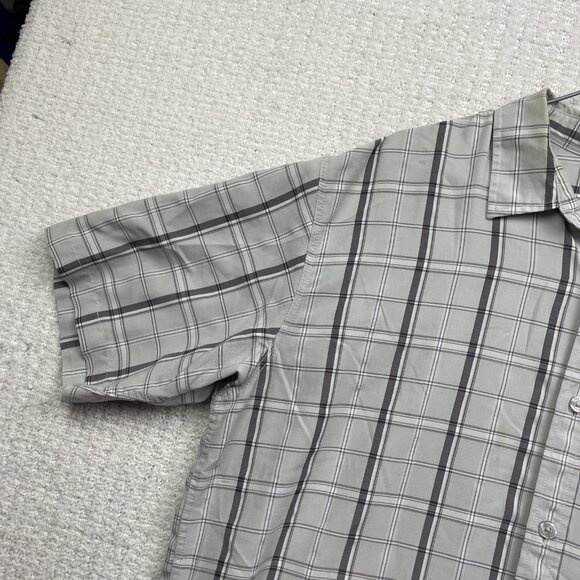 Y2K Oneill Shirt Men L GreyBlack Plaid Short Sleeve Button Up Surf Skate Casual - Picture 3 of 15